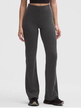 Lulu Softstream Ribbed Flare Zip Ankle Pants